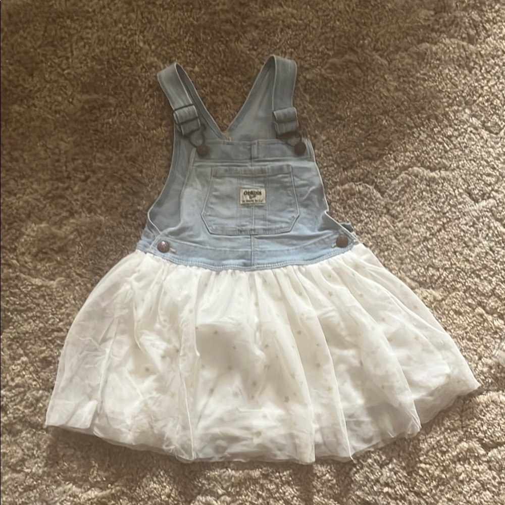 OshKosh B'gosh Blue Denim and White Tulle Dress